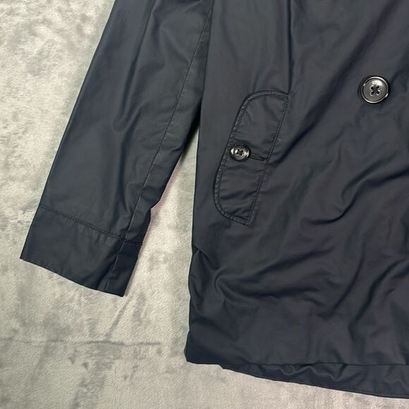 Gap Kids Black Hooded Rain Jacket Polka Dot Inside Pea Coat Look Size 10 (L) - Picture 5 of 9